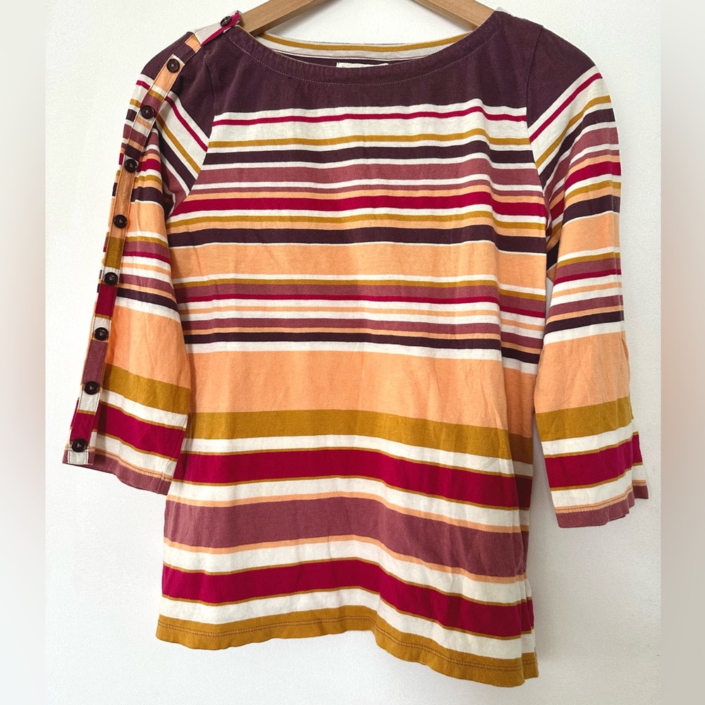 Pilcro (Anthropologie) striped 3/4 sleeve tee, Size Medium.